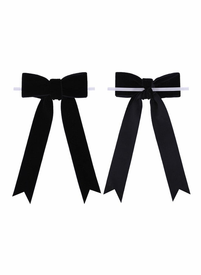 Meseey 12 Pcs Black Velvet Bows with Twist Tie 3.5 Inch Pre-Tied Vintage Christmas Velvet Ribbon Bows for Treat Bags Gift Wrapping Basket Wedding Baby Shower Brithday Party - Image 3